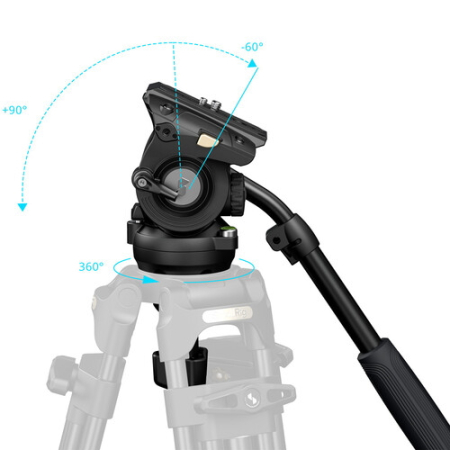 SmallRig 6552 - wytrzymała głowica video, Heavy-Duty - bowl 75mm, 6-stopniowa przeciwwaga, bez regulacji tłumienia